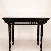 Gillows attributed. An Aesthetic Movement ebonized games and card table - Thumbnail 14