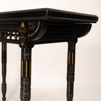 Gillows attributed. An Aesthetic Movement ebonized games and card table - Thumbnail 17