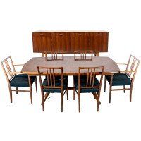Gordon Russell. Designer W. H. Russell. A Rosewood & Mahogany 'Burford' Dining Suite