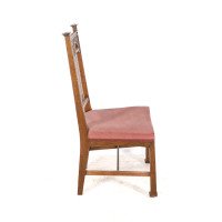 Robson & Sons – Set of 4 Arts and Crafts oak chairs with carved floral backs - Thumbnail 7