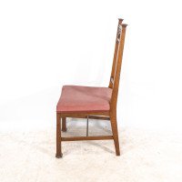 Robson & Sons – Set of 4 Arts and Crafts oak chairs with carved floral backs - Thumbnail 8