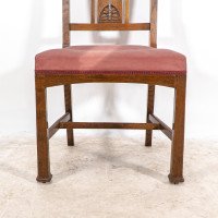 Robson & Sons – Set of 4 Arts and Crafts oak chairs with carved floral backs - Thumbnail 14