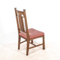 Robson & Sons – Set of 4 Arts and Crafts oak chairs with carved floral backs - Thumbnail 17