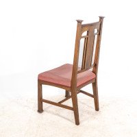 Robson & Sons – Set of 4 Arts and Crafts oak chairs with carved floral backs - Thumbnail 19