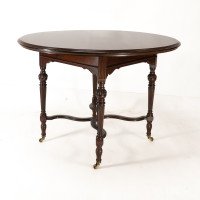 Collinson & Lock, attributed. An Aesthetic Movement Walnut Circular Center Table - Thumbnail 8