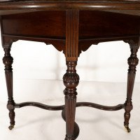 Collinson & Lock, attributed. An Aesthetic Movement Walnut Circular Center Table - Thumbnail 15