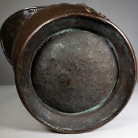 Arts & Crafts Copper Coal Bucket W. Repousse Leaf Decoration & Rope Twist Handle - Thumbnail 14