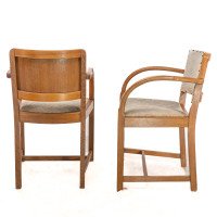 Heals – Art Deco Oak Armchairs with Rounded Arms, Set of Four - Thumbnail 5