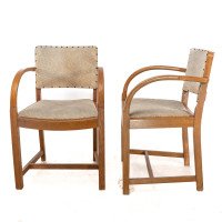 Heals – Art Deco Oak Armchairs with Rounded Arms, Set of Four - Thumbnail 7