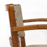 Heals – Art Deco Oak Armchairs with Rounded Arms, Set of Four - Thumbnail 9