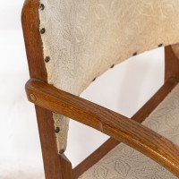 Heals – Art Deco Oak Armchairs with Rounded Arms, Set of Four - Thumbnail 10