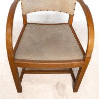 Heals – Art Deco Oak Armchairs with Rounded Arms, Set of Four - Thumbnail 11