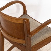Heals – Art Deco Oak Armchairs with Rounded Arms, Set of Four - Thumbnail 18