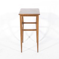 Arts and Crafts Oak Side Table with Moulded Edge and Tapered Legs - Thumbnail 4