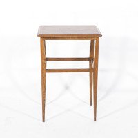 Arts and Crafts Oak Side Table with Moulded Edge and Tapered Legs - Thumbnail 6
