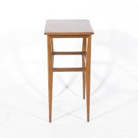 Arts and Crafts Oak Side Table with Moulded Edge and Tapered Legs - Thumbnail 7