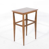 Arts and Crafts Oak Side Table with Moulded Edge and Tapered Legs - Thumbnail 8