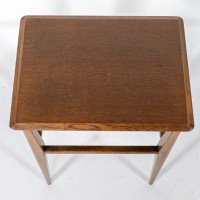 Arts and Crafts Oak Side Table with Moulded Edge and Tapered Legs - Thumbnail 10