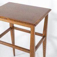 Arts and Crafts Oak Side Table with Moulded Edge and Tapered Legs - Thumbnail 11