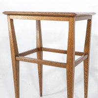 Arts and Crafts Oak Side Table with Moulded Edge and Tapered Legs - Thumbnail 12