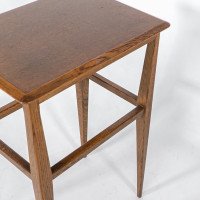 Arts and Crafts Oak Side Table with Moulded Edge and Tapered Legs - Thumbnail 15