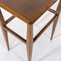 Arts and Crafts Oak Side Table with Moulded Edge and Tapered Legs - Thumbnail 16