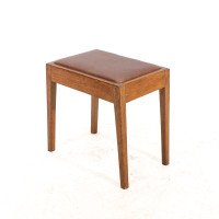 An Arts & Crafts Oak Stool with Professional Reupholstered Leather Seat - Thumbnail 6