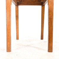 An Arts & Crafts Oak Stool with Professional Reupholstered Leather Seat - Thumbnail 14