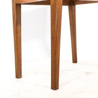 An Arts & Crafts Oak Stool with Professional Reupholstered Leather Seat - Thumbnail 16