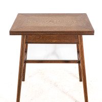 William Birch. Arts & Crafts Oak Card or Game Table with a Swivel & Fold Out Top - Thumbnail 9