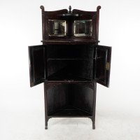An Aesthetic Movement Mahogany Corner Cabinet with Incised Floral Decoration - Thumbnail 4