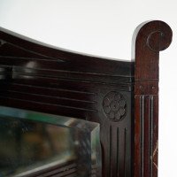 An Aesthetic Movement Mahogany Corner Cabinet with Incised Floral Decoration - Thumbnail 8