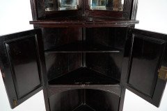 An Aesthetic Movement Mahogany Corner Cabinet with Incised Floral Decoration - Thumbnail 10