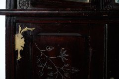 An Aesthetic Movement Mahogany Corner Cabinet with Incised Floral Decoration - Thumbnail 11