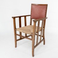 Liberty & Co., An Arts & Crafts Rush Seat Armchair with a Shaped Back - Thumbnail 3