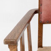 Liberty & Co., An Arts & Crafts Rush Seat Armchair with a Shaped Back - Thumbnail 8