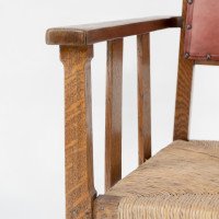 Liberty & Co., An Arts & Crafts Rush Seat Armchair with a Shaped Back - Thumbnail 7