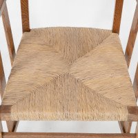 Liberty & Co., An Arts & Crafts Rush Seat Armchair with a Shaped Back - Thumbnail 9