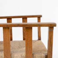 Liberty & Co., An Arts & Crafts Rush Seat Armchair with a Shaped Back - Thumbnail 16