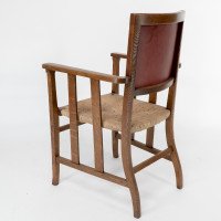 Liberty & Co., An Arts & Crafts Rush Seat Armchair with a Shaped Back - Thumbnail 20