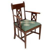 William Birch. An Aesthetic Movement Walnut Armchair with Turned Ball Finials - Thumbnail 1
