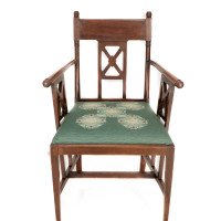 William Birch. An Aesthetic Movement Walnut Armchair with Turned Ball Finials - Thumbnail 2