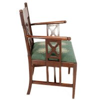 William Birch. An Aesthetic Movement Walnut Armchair with Turned Ball Finials - Thumbnail 4