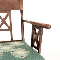 William Birch. An Aesthetic Movement Walnut Armchair with Turned Ball Finials - Thumbnail 10