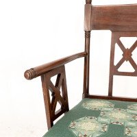 William Birch. An Aesthetic Movement Walnut Armchair with Turned Ball Finials - Thumbnail 9