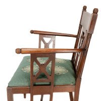 William Birch. An Aesthetic Movement Walnut Armchair with Turned Ball Finials - Thumbnail 13