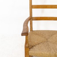 William Birch – Arts and Crafts Light Oak Rocking Chair with Rush Seat - Thumbnail 10