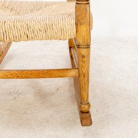 William Birch – Arts and Crafts Light Oak Rocking Chair with Rush Seat - Thumbnail 14
