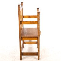 An Arts & Crafts Hall Seat in the Glasgow-Style with Extended Capped Tops - Thumbnail 4