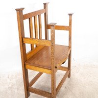 An Arts & Crafts Hall Seat in the Glasgow-Style with Extended Capped Tops - Thumbnail 11